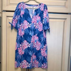 Lilly Pulitzer Floral Blue and Pink Dress